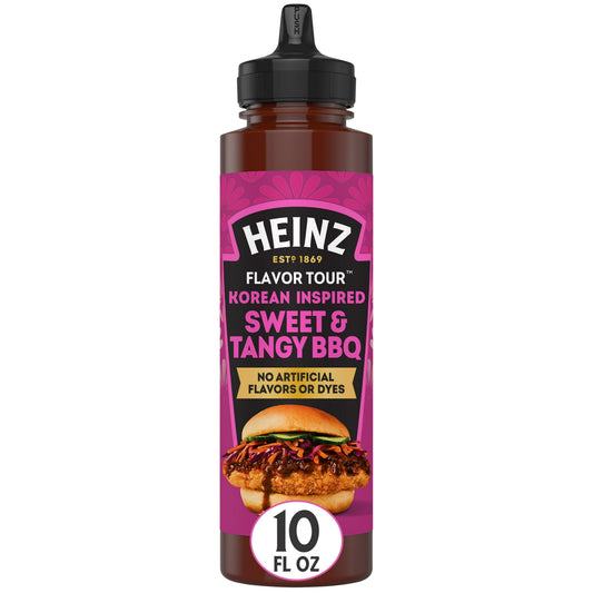 Heinz Flavor Tour Korean Inspired Sweet & Tangy BBQ Sauce, 10 fl oz Bottle, Pack of 2