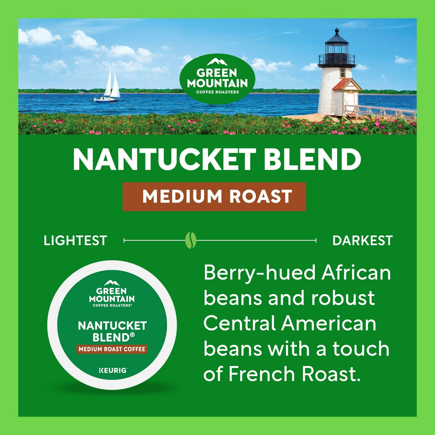 Green Mountain Coffee Roasters, Nantucket Blend Medium Roast K-Cup Coffee Pods, 24 Count, 7.9 oz