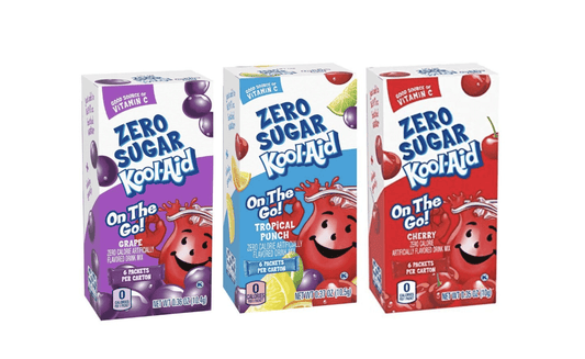 Kool Aid Zero Sugar On The Go! Variety Pack (Cherry, Grape, Tropical Punch)
