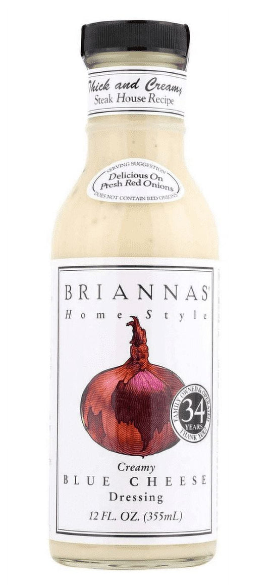 Briannas True Blue Cheese Home Style Dressing, 12 fl oz (Pack of 2)