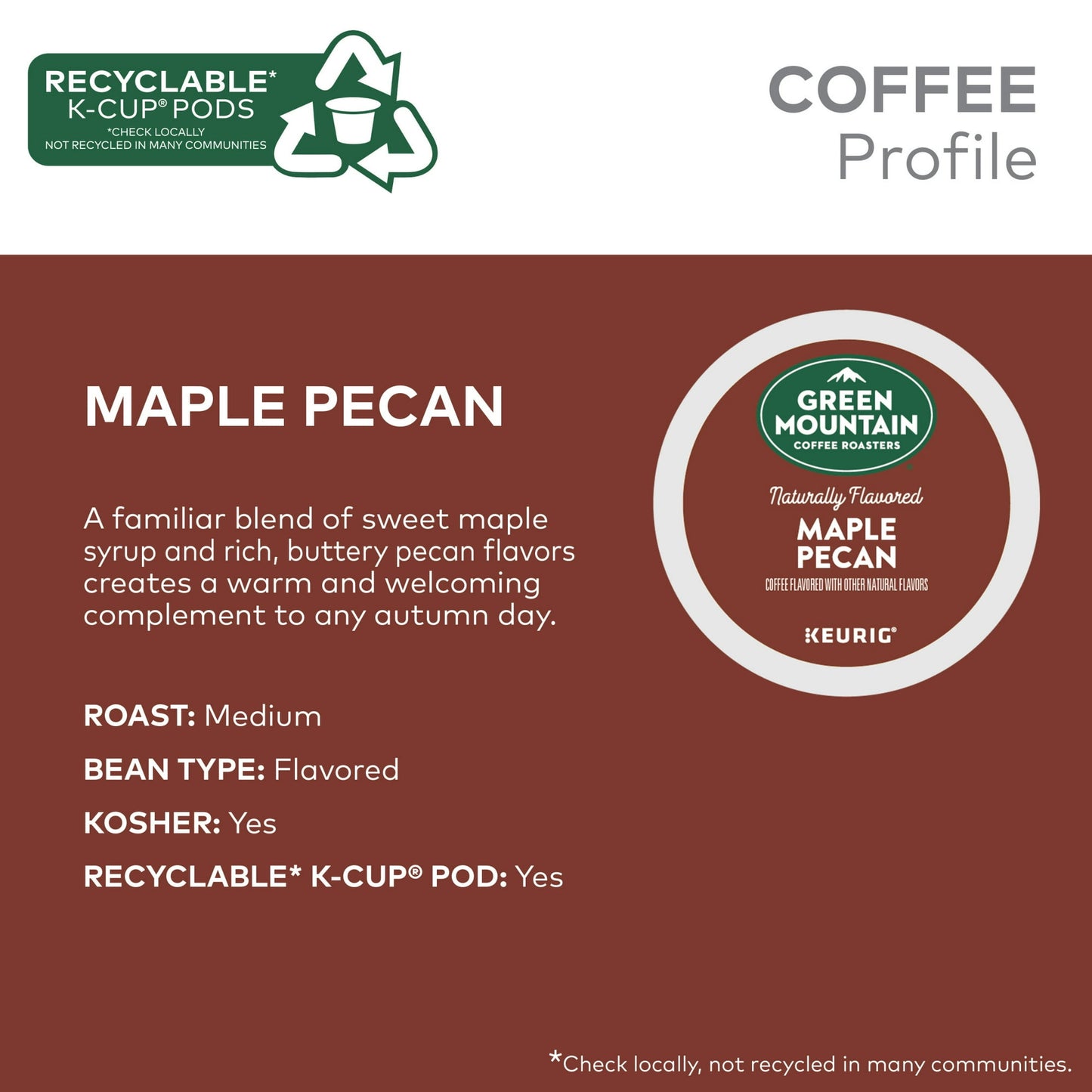 Green Mountain Coffee Roasters, Maple Pecan Light Roast K-Cup Coffee Pods, 24 Count