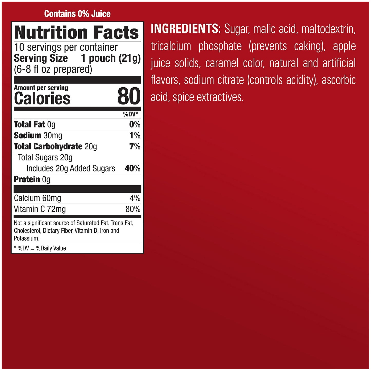 Alpine Spiced Cider Original Powdered Drink Mix, Apple Flavor, 10 Pouches