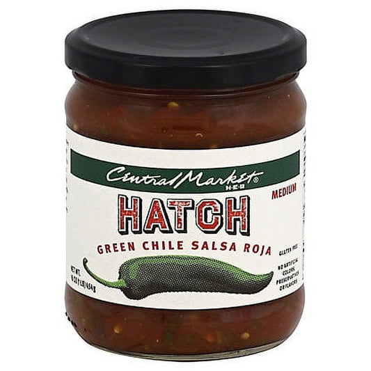 Central Market Hatch Green Chile Roja Medium Salsa, 16 oz (Pack of 2)