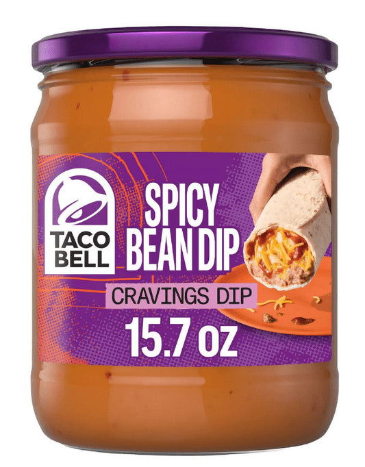 Taco Bell Spicy Bean Dip Cravings Dip, 15.7 oz Jar (Pack of 2)