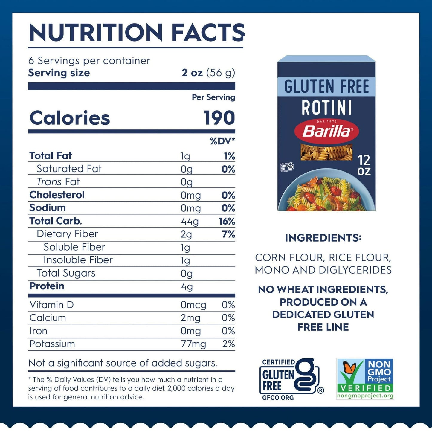 Barilla Gluten Free Rotini Pasta, 12 oz (Pack of 4)