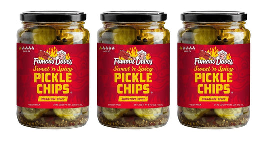 Famous Dave's BBQ Signature Spicy Pickle Chips (Pack of 3)