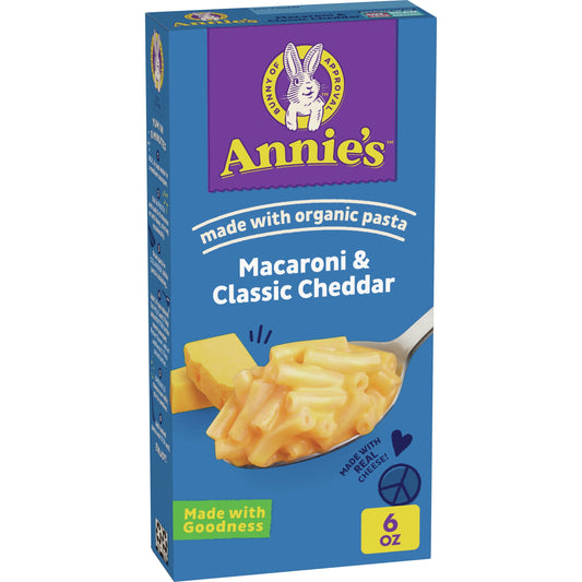 Annie's Classic Cheddar Macaroni and Cheese with Organic Pasta, 6 oz (Pack of 4)