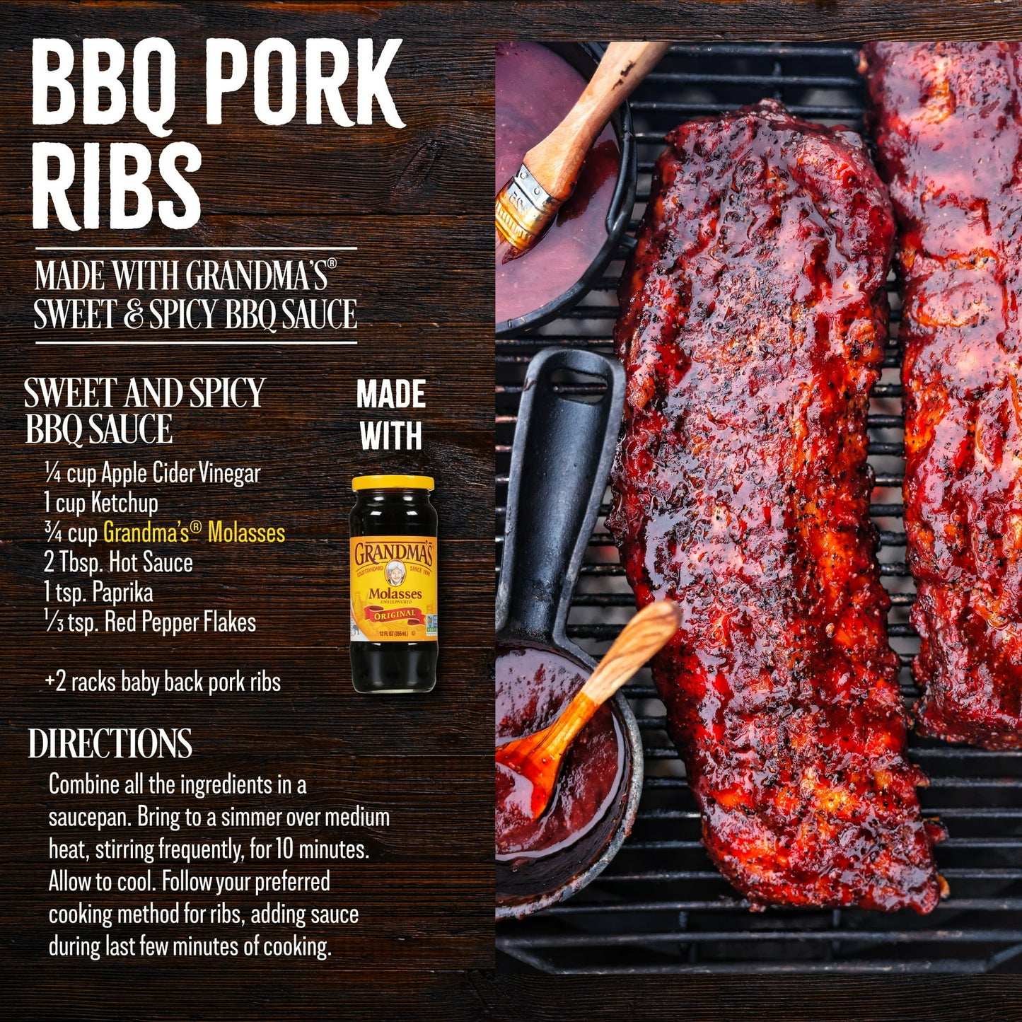 Grandma's Original Molasses, Unsulphured, 12 fl oz Jar (Pack of 2)