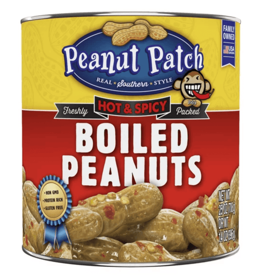 Peanut Patch Hot & Spicy Boiled Canned Peanuts, 25 oz Can (Pack of 2)
