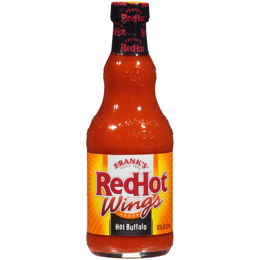 Frank's RedHot Kosher Hot Buffalo Wings Hot Sauce, 12 fl oz Bottle (Pack of 4)