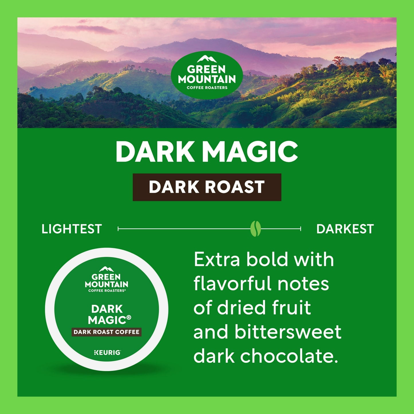 Green Mountain Coffee Roasters, Dark Magic Dark Roast K-Cup Coffee Pods, 60 Count, 24.1 oz