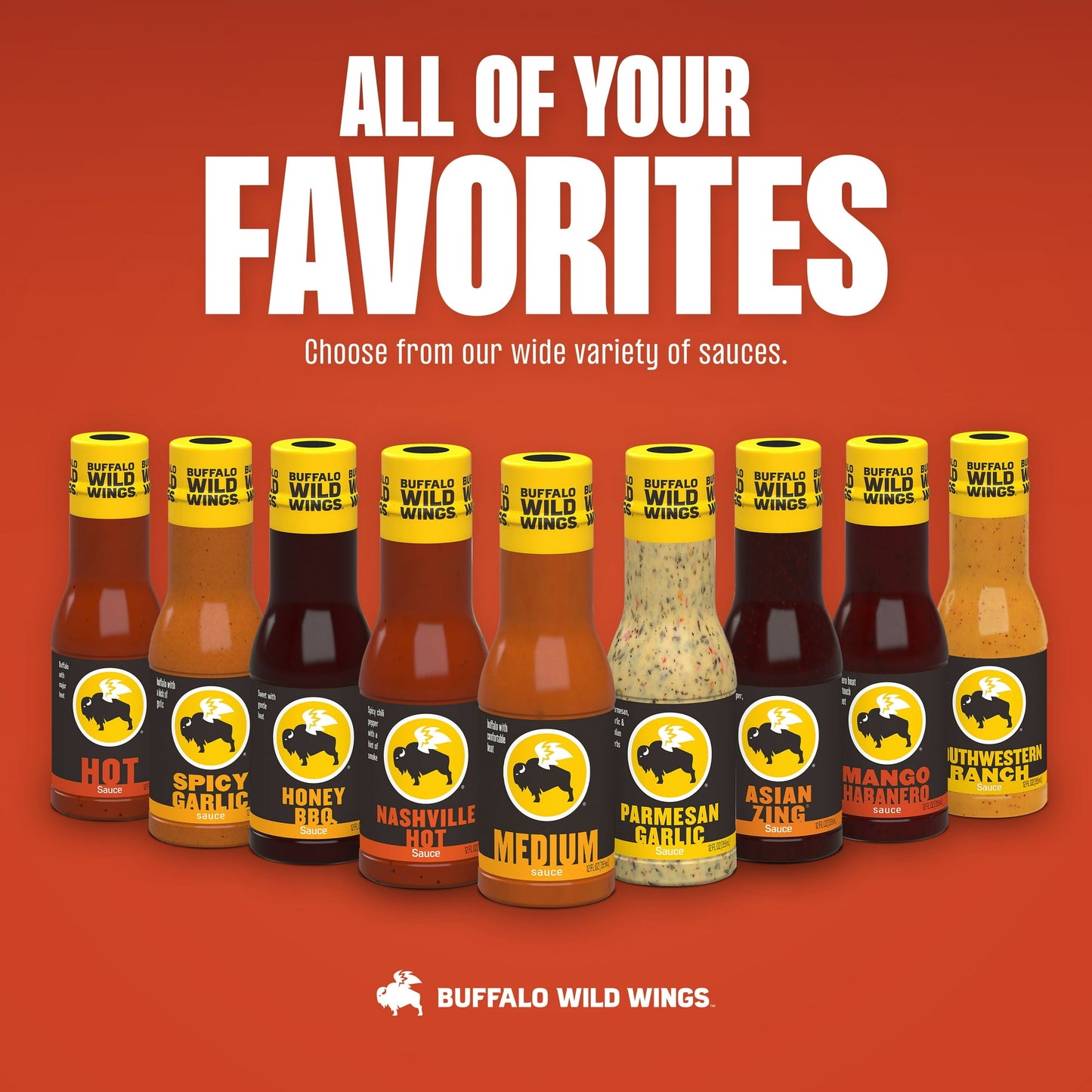 Buffalo Wild Wings Medium Buffalo Sauce, 20 fl. oz.- Pack of 2