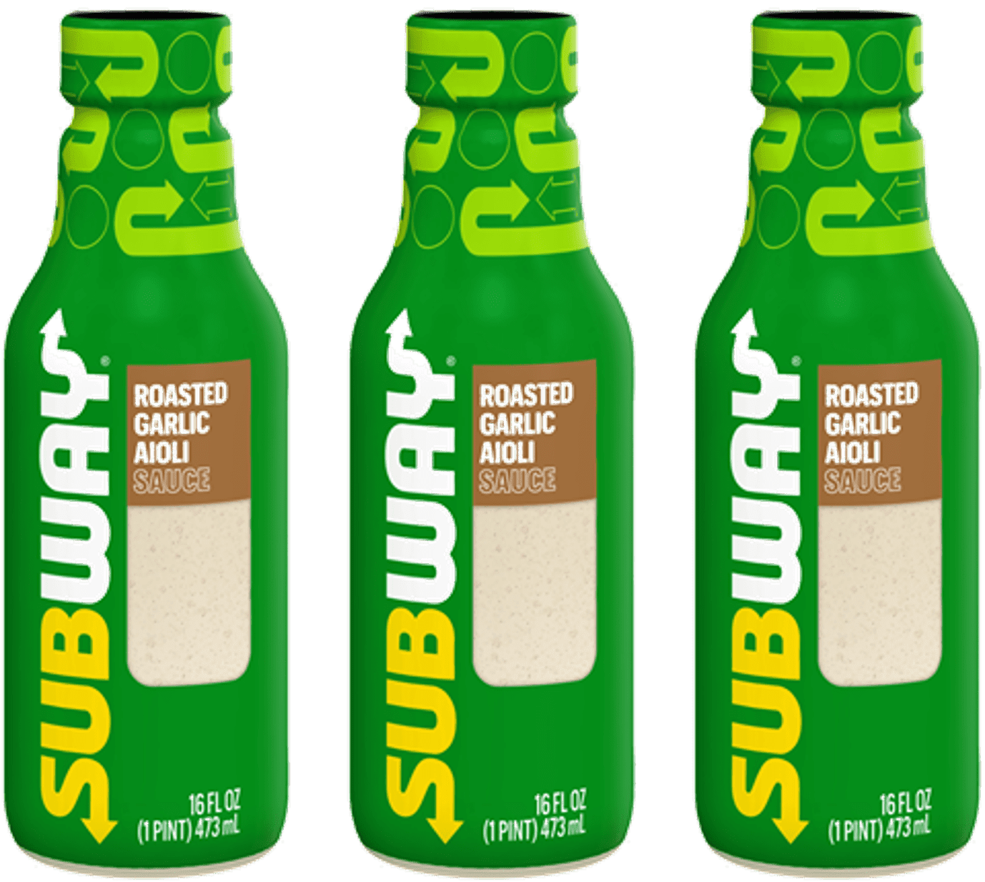 Subway Roasted Garlic Aioli Sauce, 3-Pack 16 fl. oz. Bottles