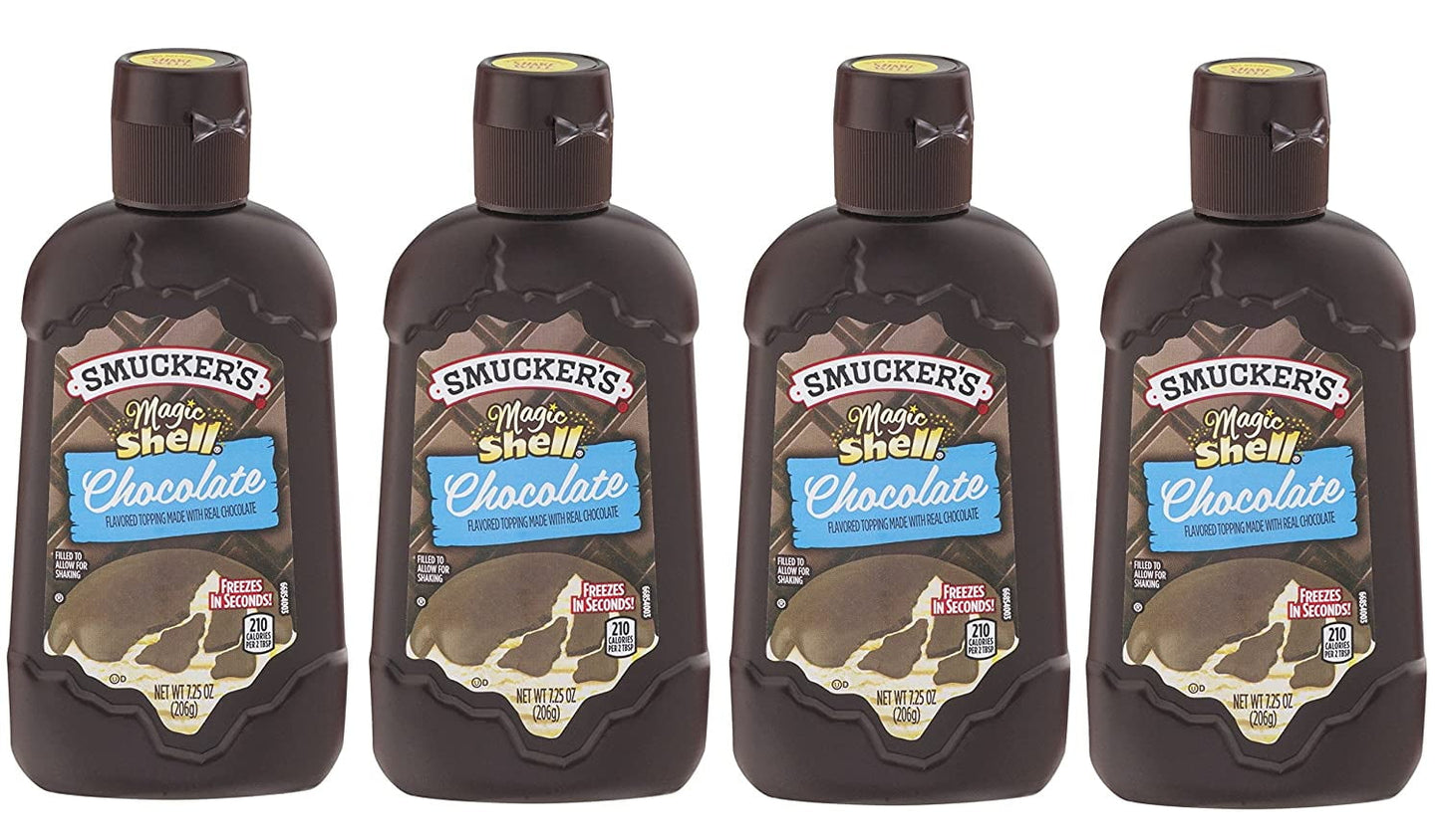 Smucker's Magic Shell Ice Cream Topping, Chocolate Flavor, 7.25-ounce Bottles (Pack of 4)