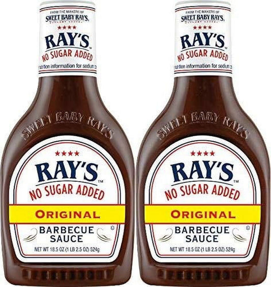 Sweet Baby Rays No Sugar Added Original Barbecue Sauce 18.5oz Pack of 2