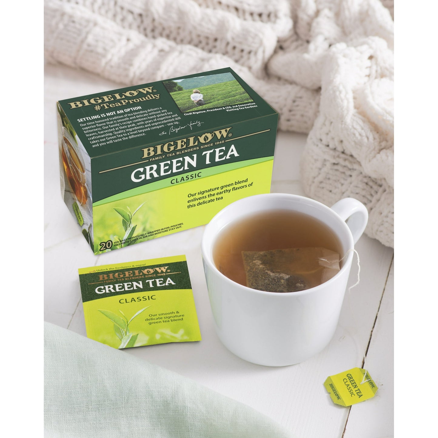 Bigelow Green Tea Classic, Tea Bags, 20 Count, 0.91 oz
