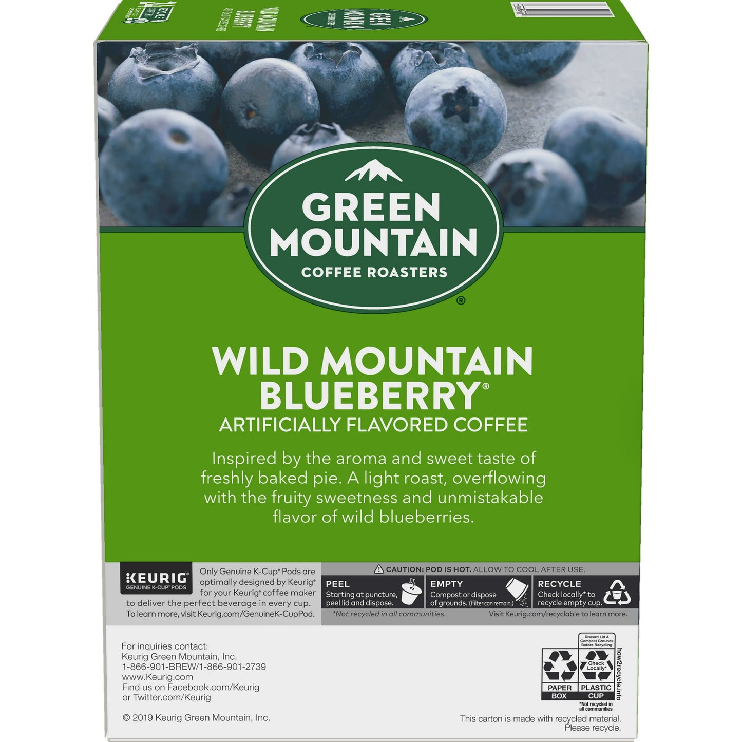 Green Mountain Coffee Roasters, Wild Mountain Blueberry Light Roast K-Cup Coffee Pods, 24 Count