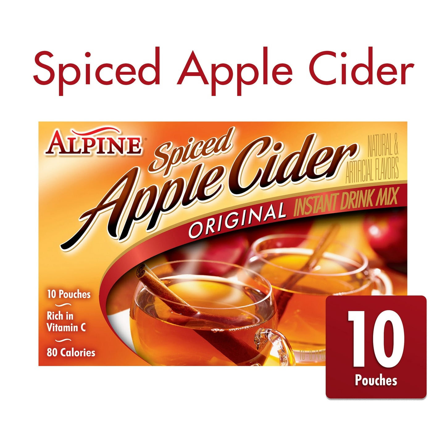 Alpine Spiced Cider Original Powdered Drink Mix, Apple Flavor, 10 Pouches