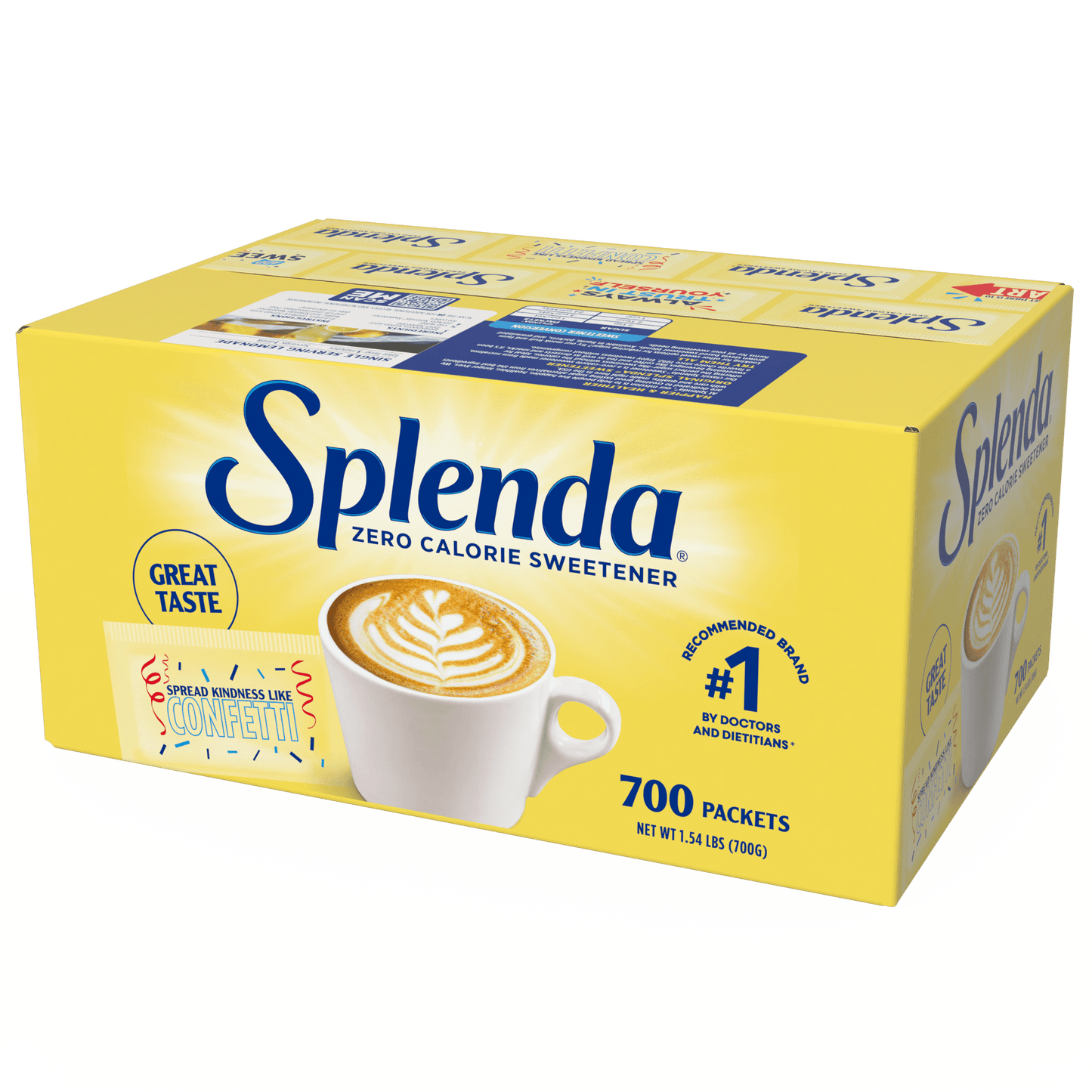Splenda Zero Calorie Sweetener, Sugar Substitute Packets, 700 Count, Cardboard Box (Pack of 2)