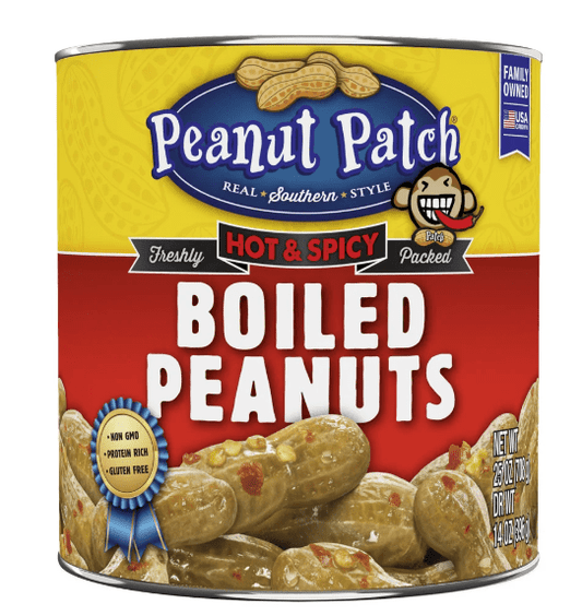 Peanut Patch Hot & Spicy Boiled Peanuts, 25 oz., Can (Pack of 4)