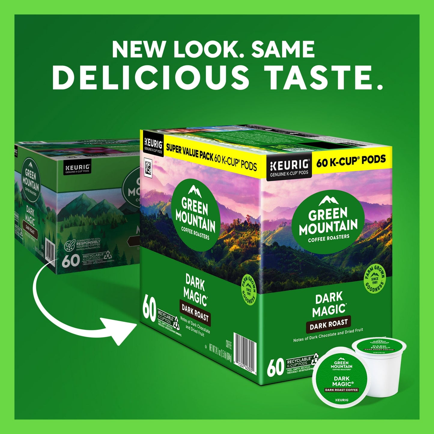Green Mountain Coffee Roasters, Dark Magic Dark Roast K-Cup Coffee Pods, 60 Count, 24.1 oz
