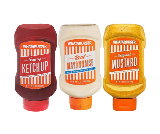 Whataburger Fancy Ketchup, Mustard, Mayo (1 of Each)