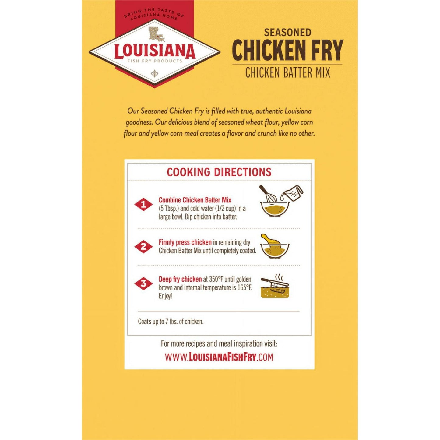 Louisiana Fish Fry Products Crispy Seasoned Chicken Fry Coating Powder Mix, 22 oz Box (Pack of 4)