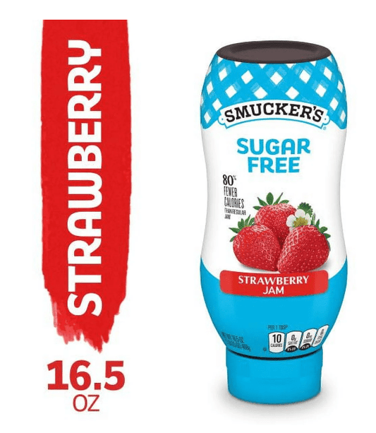 Smucker's 16.5 Ounce Squeeze Sugar Free Strawberry Each (Pack of 4)
