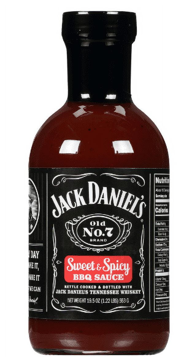 Jack Daniel's Sweet & Spicy BBQ Sauce, 19.5 oz Bottle (Pack of 4)