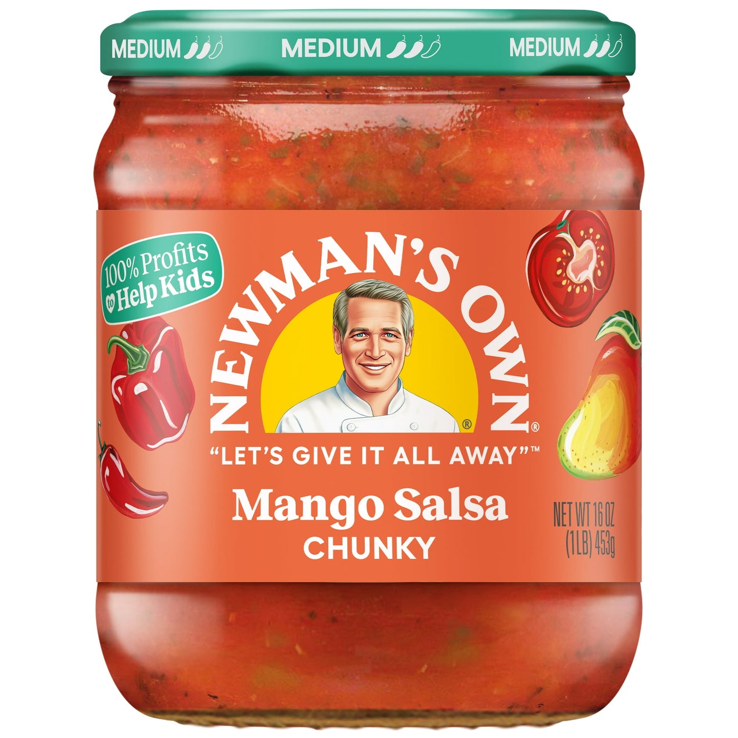 Newman's Own Mango Salsa, Medium Chunky, 16 oz (Pack of 2)