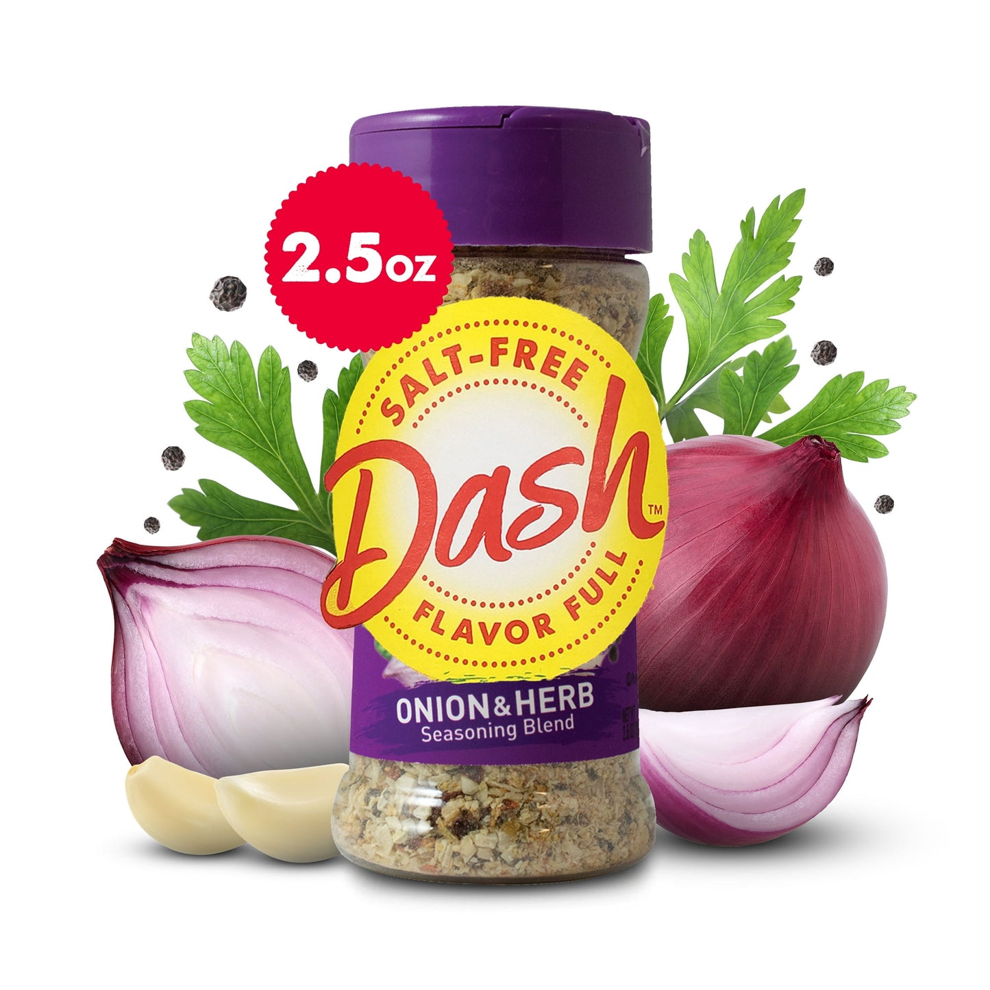Dash Onion & Herb Seasoning Blend, Salt Free, Kosher, 2.5 oz (Pack of 4)