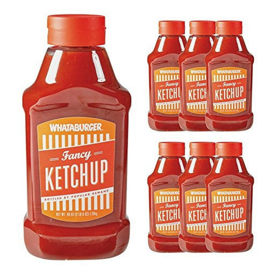 Whataburger Texas Size Fancy Ketchup, 40oz Bottle (Pack of 7)