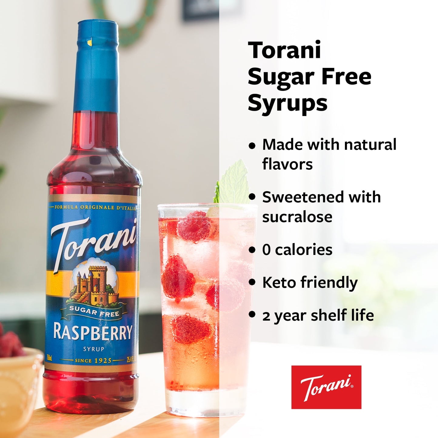 Torani Sugar-Free Vanilla Syrup, Authentic Coffeehouse Syrup, 12.7 oz (Pack of 4)