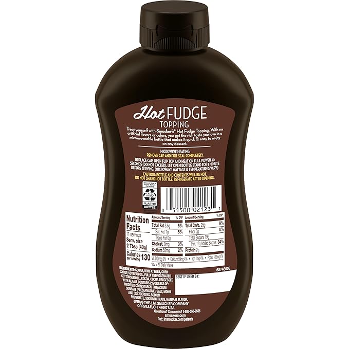 Smucker's Hot Fudge Topping, 15.5 Ounces, Microwavable Squeeze Bottle (Pack of 4)