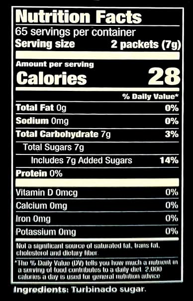 Dulce Cana Organic, Non-GMO Turbinado Sugar Packets, 130 Count