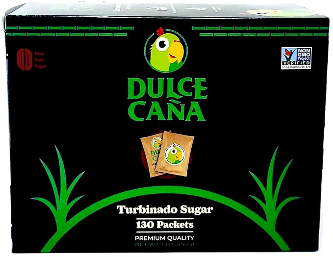 Dulce Cana Organic, Non-GMO Turbinado Sugar Packets, 130 Count