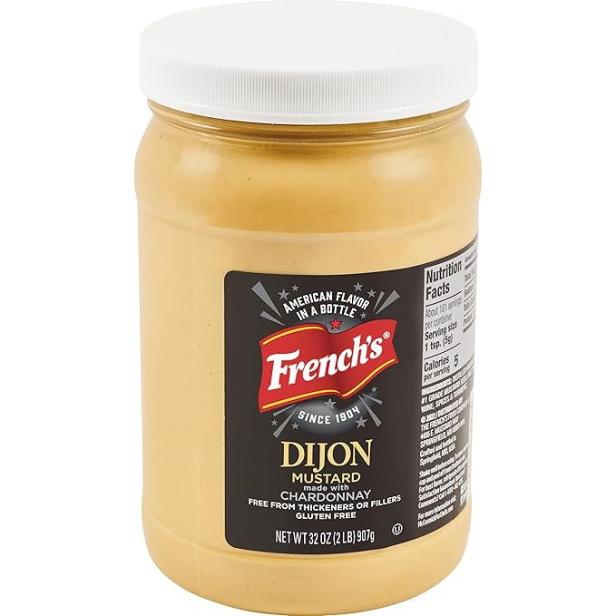 French’s Dijon Mustard with Chardonnay, 32 Ounce, Pack of 4 (Restaurant/Bulk size)