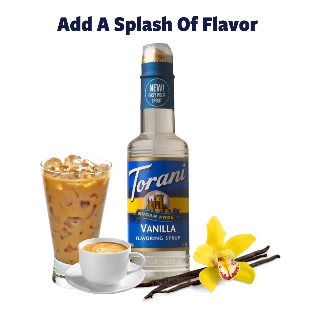 Torani Sugar-Free Vanilla Syrup, Authentic Coffeehouse Syrup, 12.7 oz (Pack of 4)