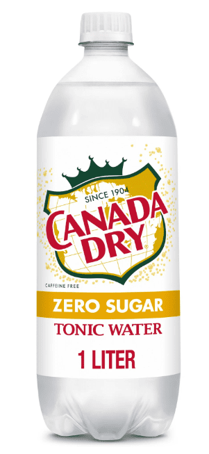 Canada Dry Caffeine Free Zero Sugar Tonic Water, 1 L, Bottle (Pack of 2)