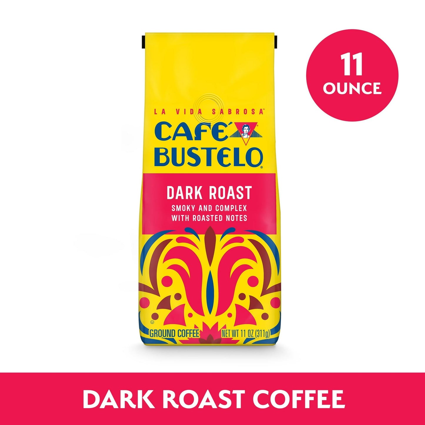 Cafe Bustelo Dark Roast Ground Coffee, 11 oz Bag
