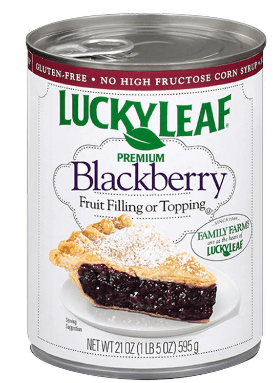 Lucky Leaf Premium Blackberry Fruit Filling and Topping, 21 oz Can (Pack of 4)