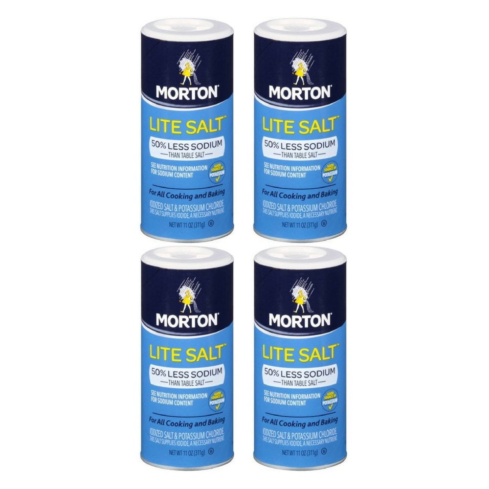Morton® Lite Salt, Low Sodium for a Heart Healthy Salt Alternative, 11 oz (Pack of 4)