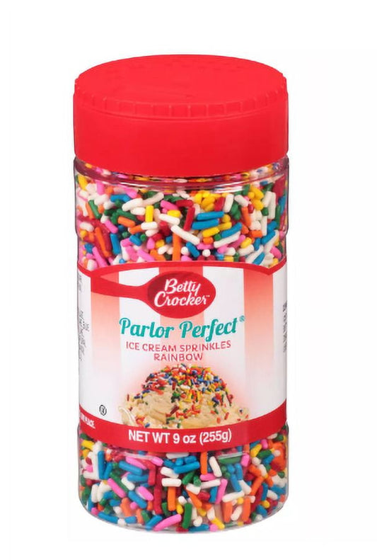 Betty Crocker Parlor Perfect Confetti Sprinkles Ice Cream Toppings 9 oz (Pack of 4)