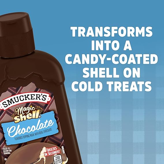 Smuckers Magic Shell Ice Cream Topping, Chocolate Flavor, 7.25-Ounce Bottle Pack Of 3