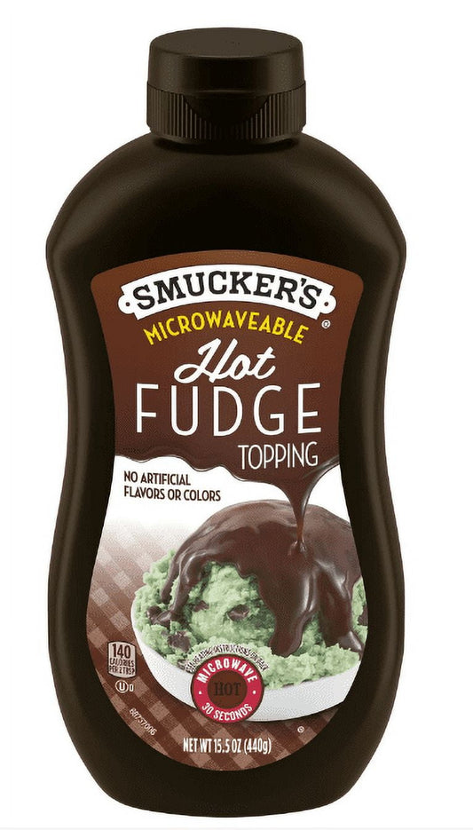 Smucker's Hot Fudge Topping, 15.5 Ounces, Microwavable Squeeze Bottle (Pack of 2)