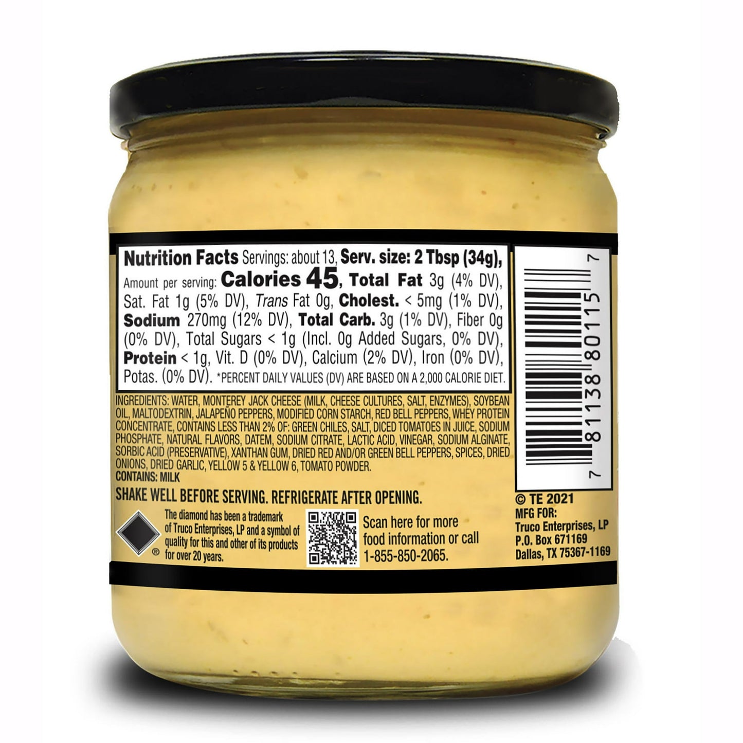 On The Border Salsa Con Queso, 15.5 oz. Jars (Pack of 2)