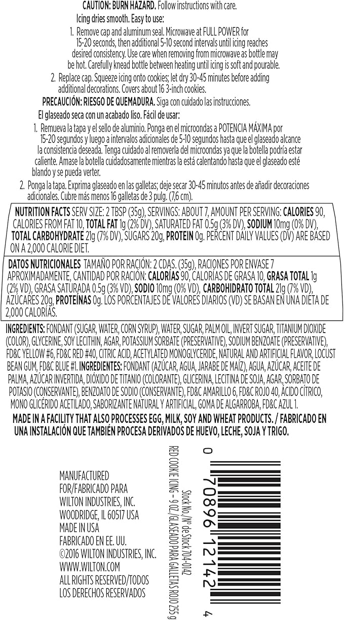 Wilton Red Cookie Icing, 7.5 oz (Pack of 2)