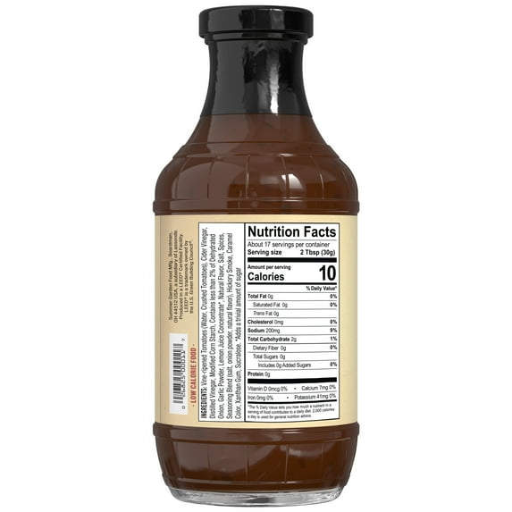 G Hughes Sugar Free Hickory Flavored BBQ Sauce, 18 oz- Pack of 2