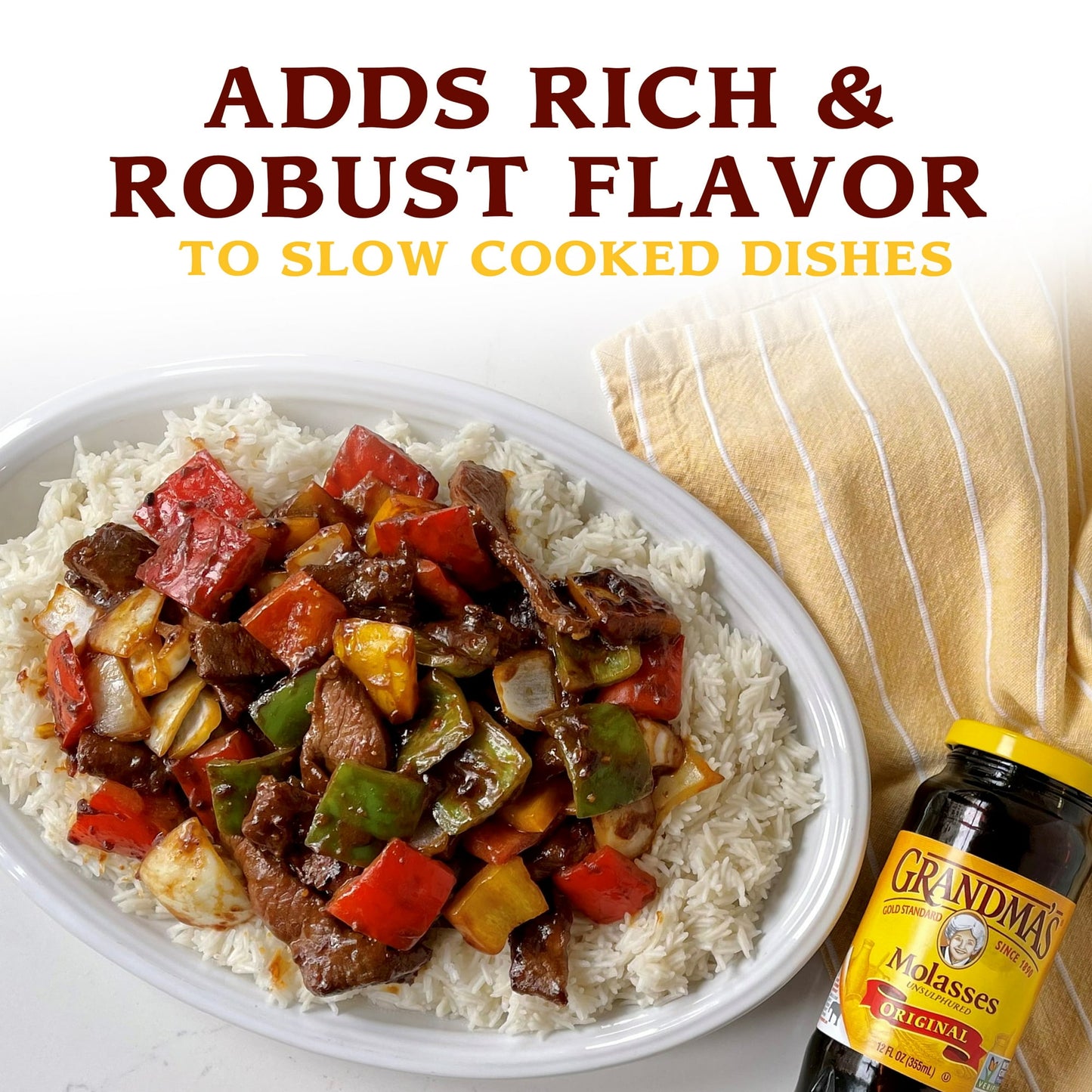 Grandma's Original Molasses, Unsulphured, 12 fl oz Jar (Pack of 2)