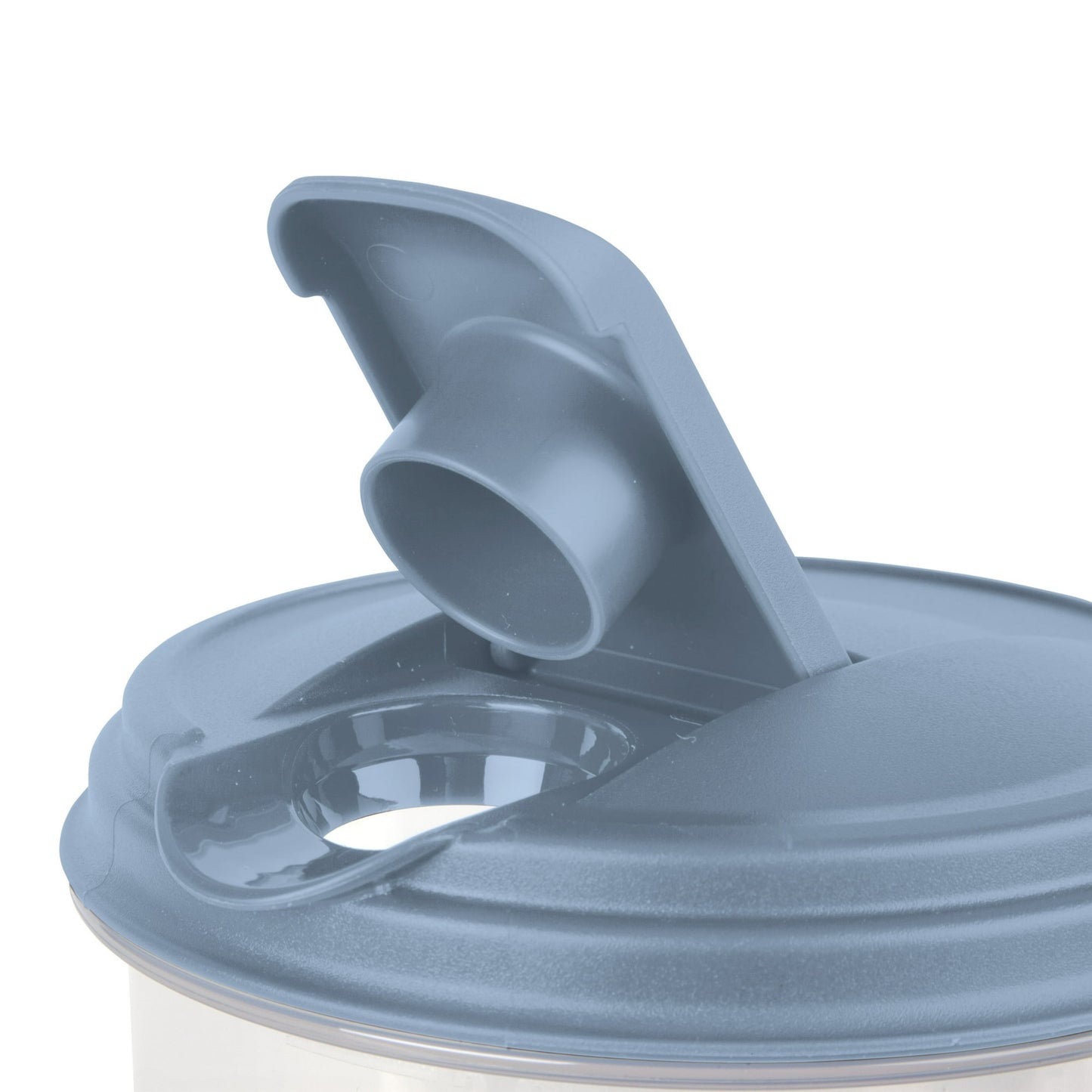 Sterilite 2 Quart Round Pitcher, Clear Plastic, Flip-top Spout, Light Blue